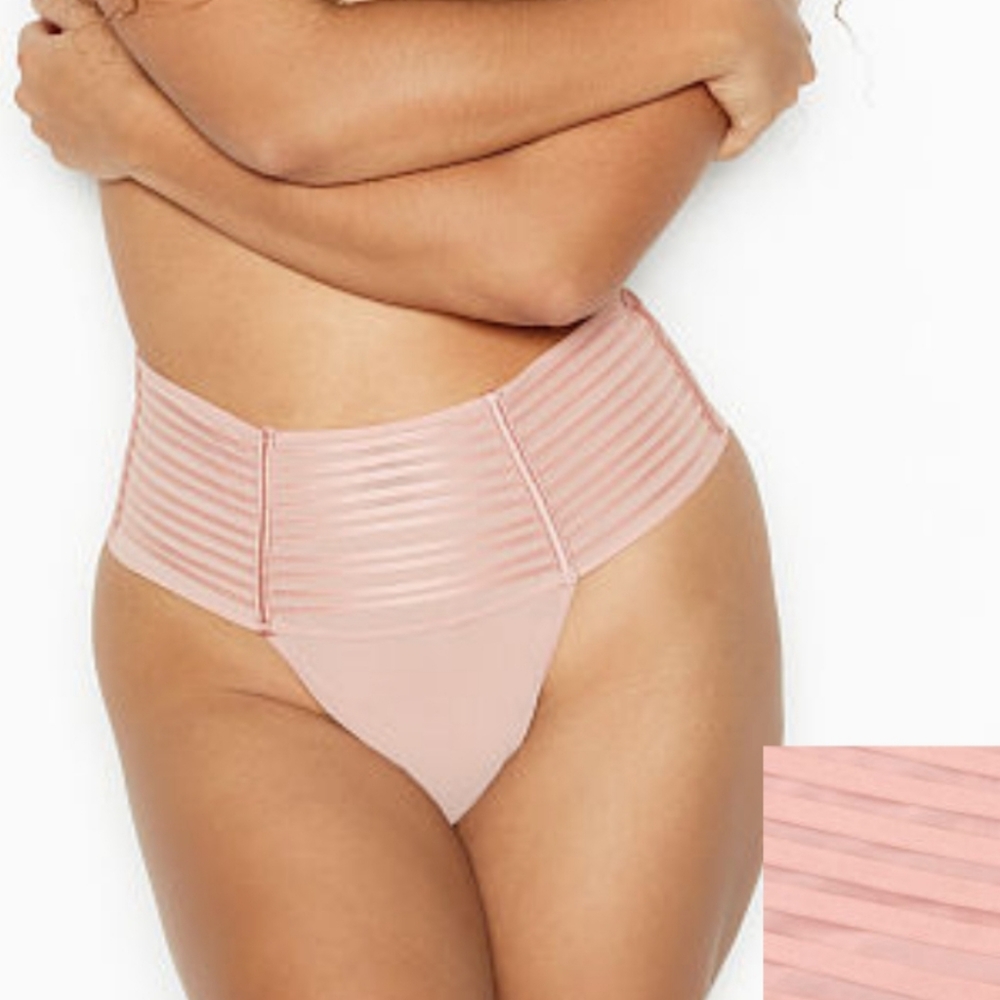 Victoria's secret very sexy sheer luxe lingerie high waist thong panty XSMALL